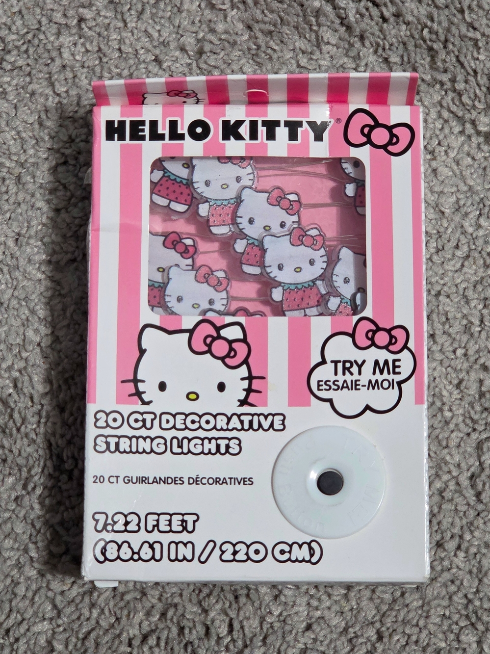 Hello Kitty Pink and White Decorative String Lights - 20 Count